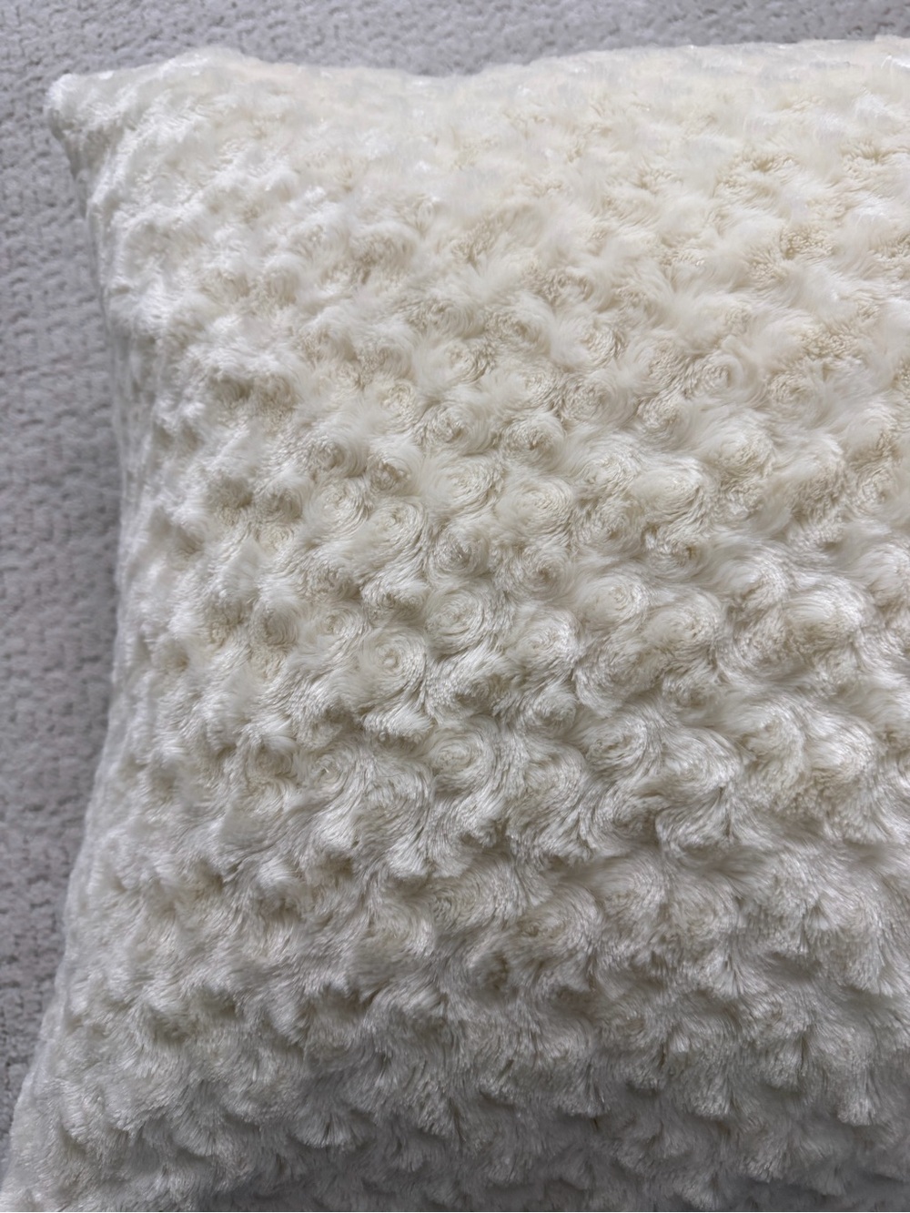 Arhaus Ivory rose Swirl Faux Fur Decorative Euro Pillow Cover